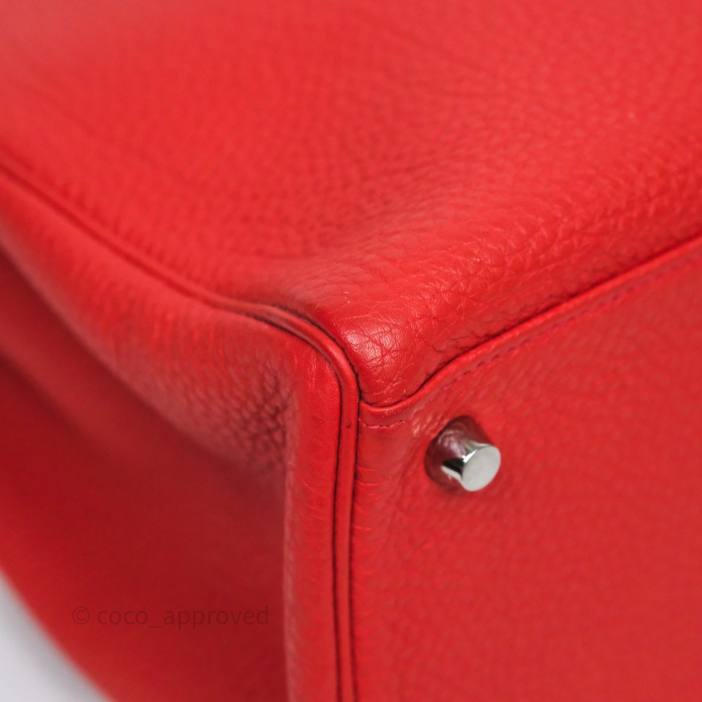 Hermès Kelly 35 Retourne Red Togo Palladium Hardware
