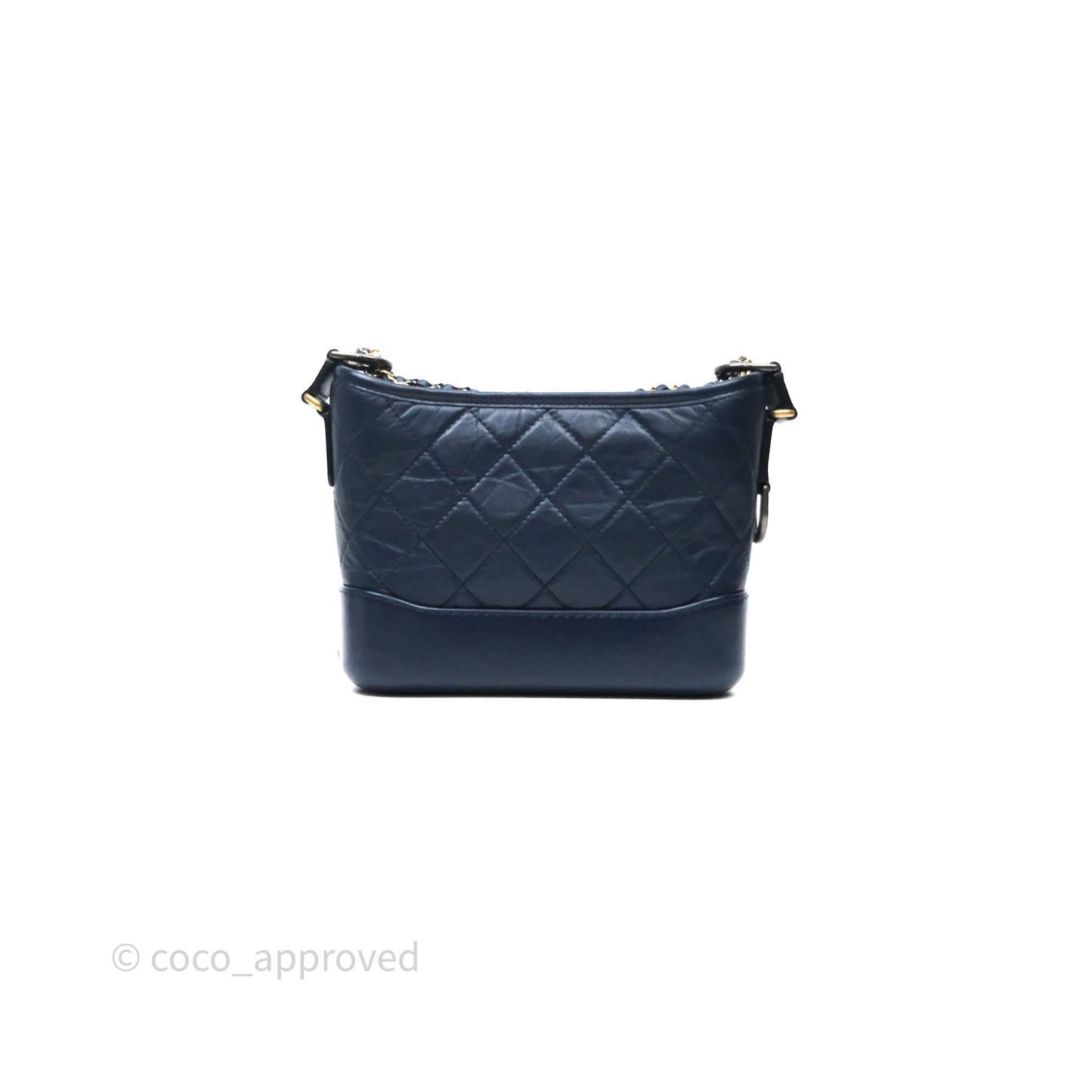 Chanel Quilted Small Gabrielle Hobo Navy Aged Calfskin Mixed Hardware