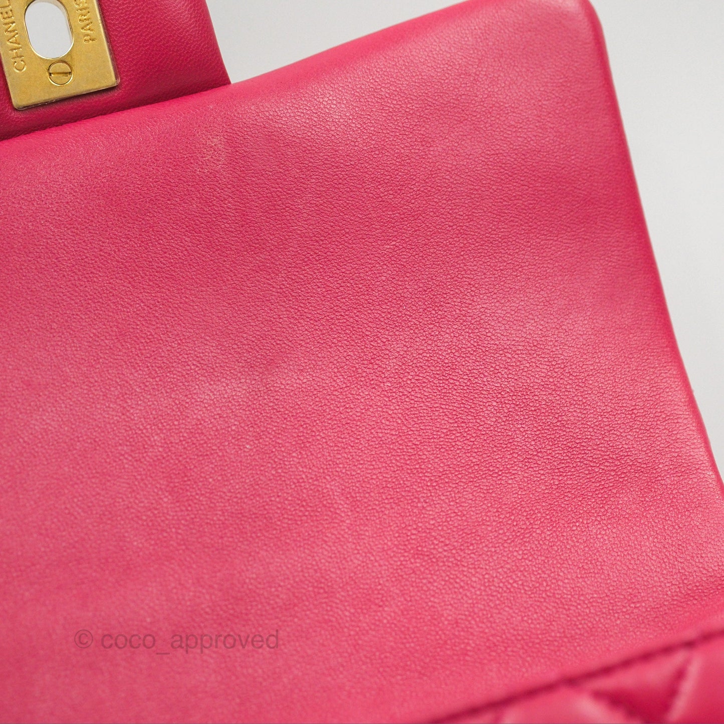 Chanel Top Handle Mini Rectangular Flap Bag Berry Red Lambskin Aged Gold Hardware