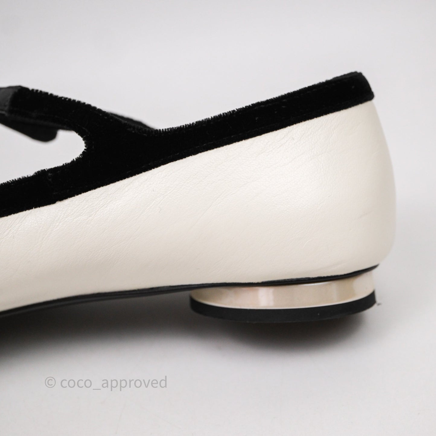 Chanel Mary Janes Flats White/Black Size 39.5