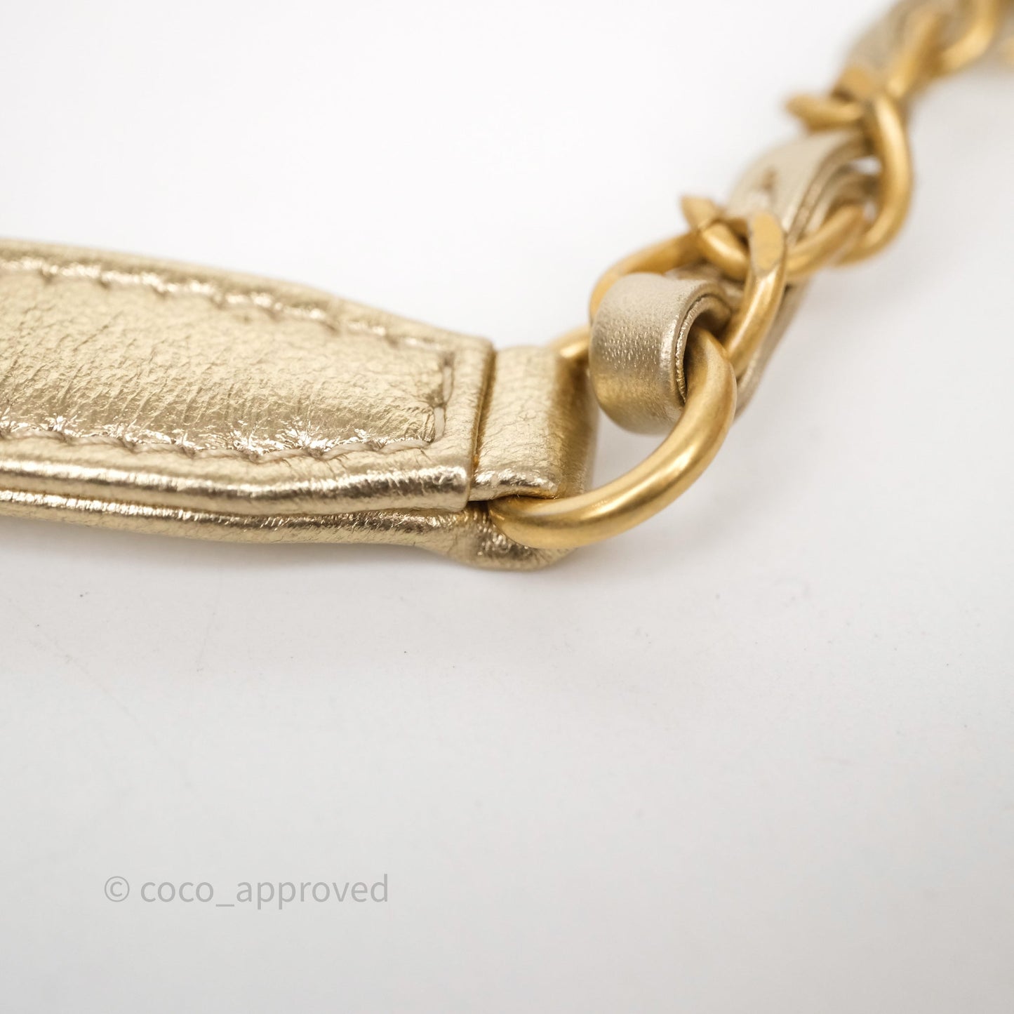 Chanel Mini Crystal Logo Handle Flap Bag Metallic Gold Lambskin 22S