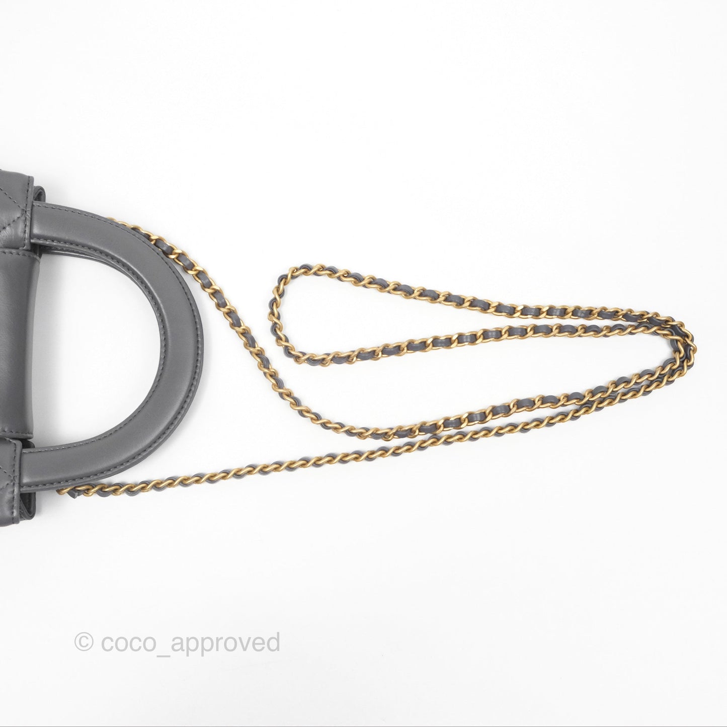 Chanel Kelly Bag Quilted Grey Shiny Calfskin Aged Gold Hardware