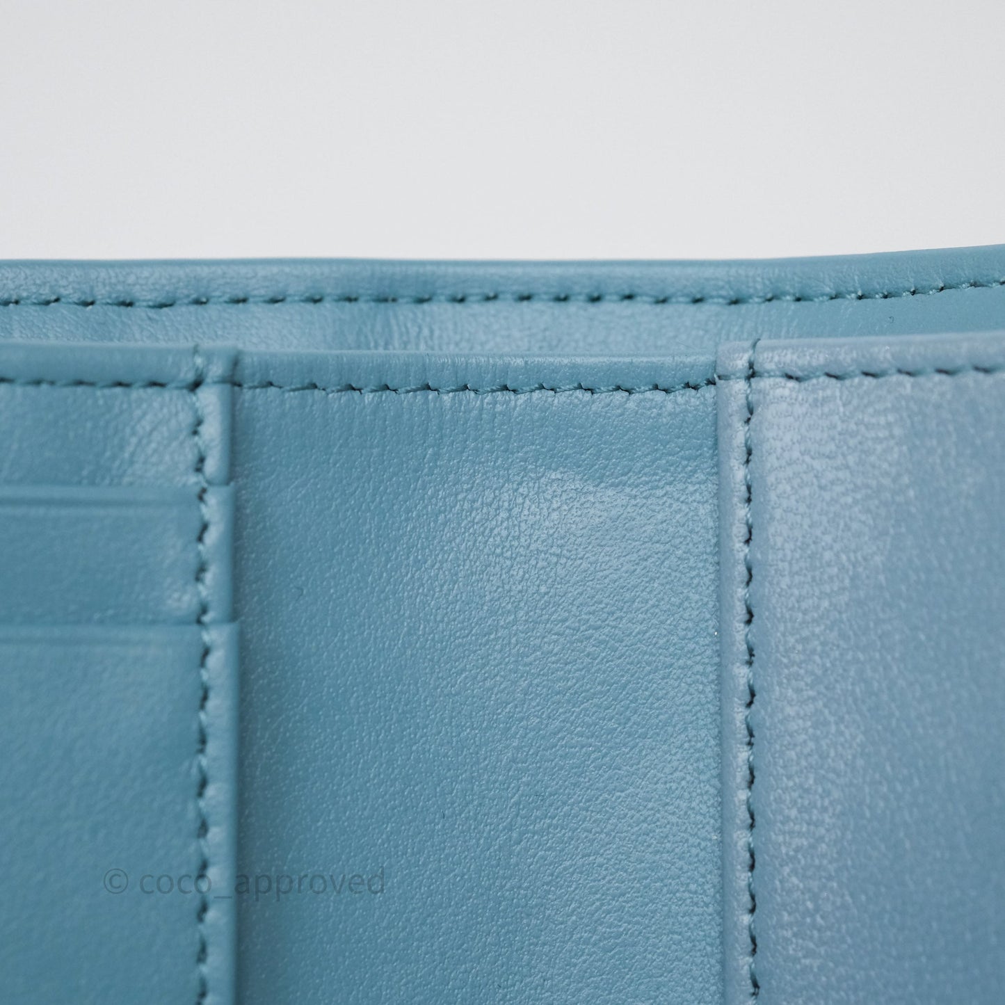 Chanel 19 Short Flap Wallet Cloud Blue Lambskin