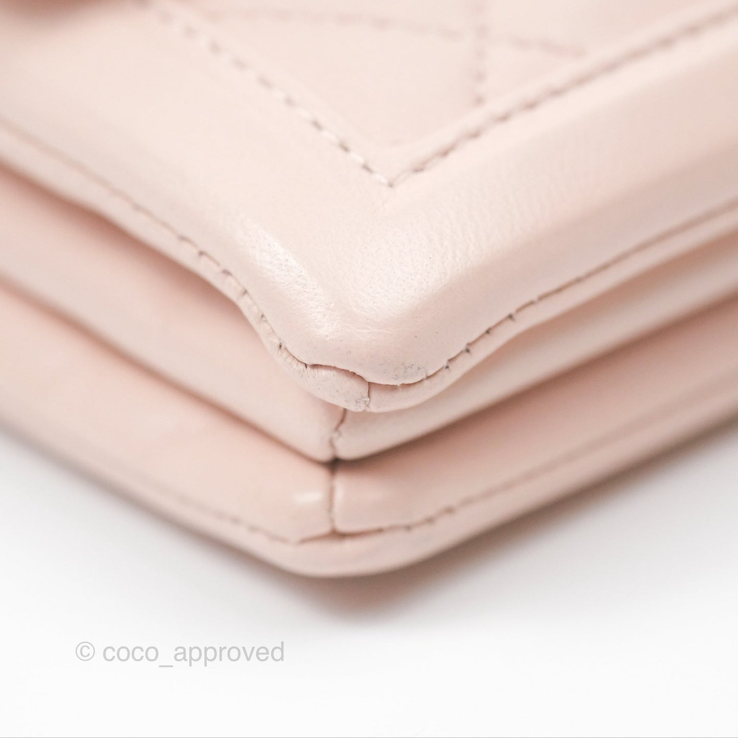 Chanel Flap Clutch With Chain Quilted Light Pink Lambskin Gold Hardware