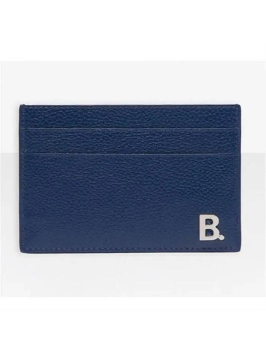 Luxury Balenciaga BB Logo Card Wallet Blue