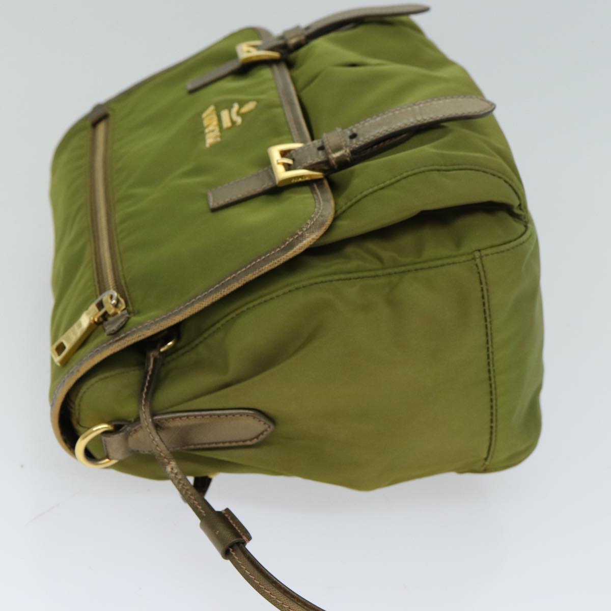 Luxury PradaShoulder Bag Nylon Khaki 77834
