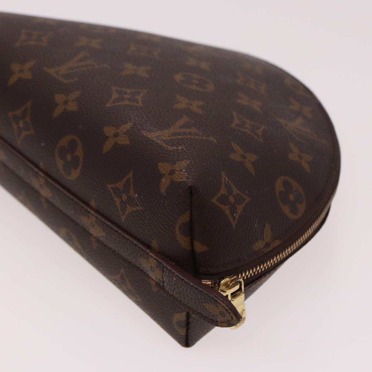 LOUIS VUITTON Monogram Trousse Demi Ronde Cosmetic Pouch M47520 LV 77855