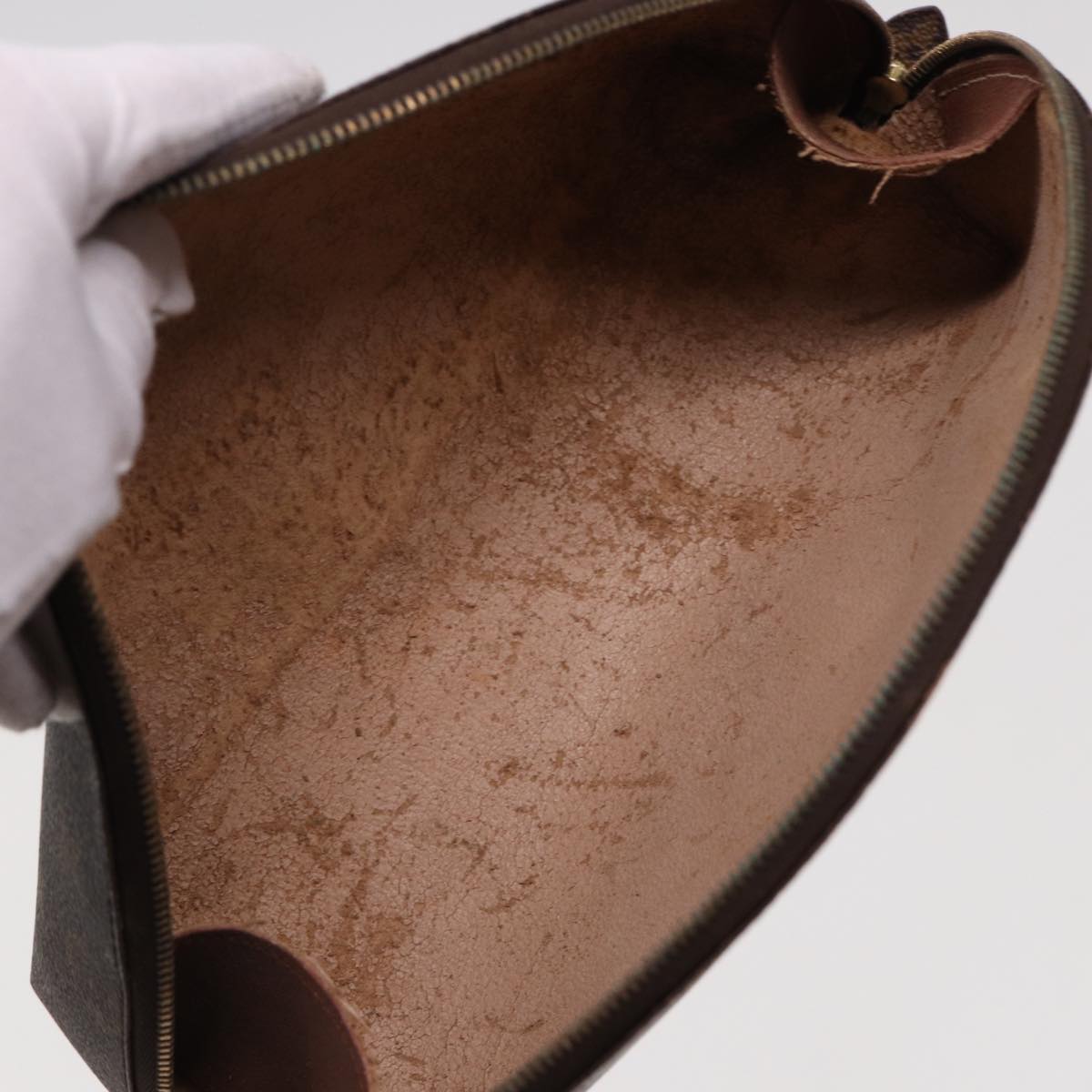 LOUIS VUITTON Monogram Trousse Demi Ronde Cosmetic Pouch M47520 LV 77855