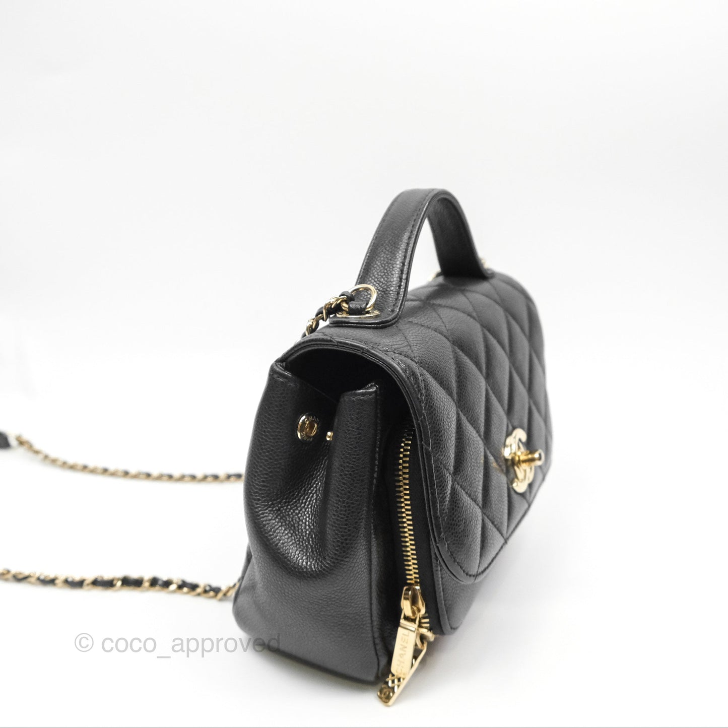 Chanel Quilted Small Business Affinity Flap Black Caviar Gold Hardware