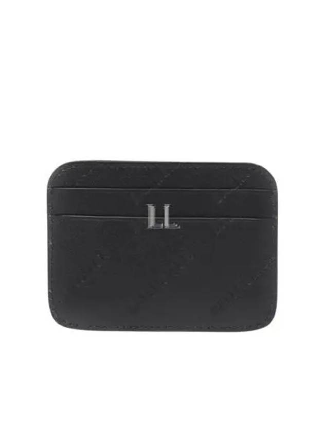 Luxury Balenciaga Embossed Logo Card Wallet Black