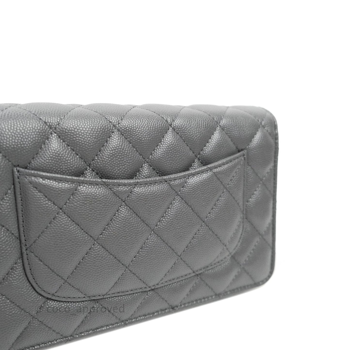 Chanel Wallet On Chain WOC Caviar Grey Gold Hardware