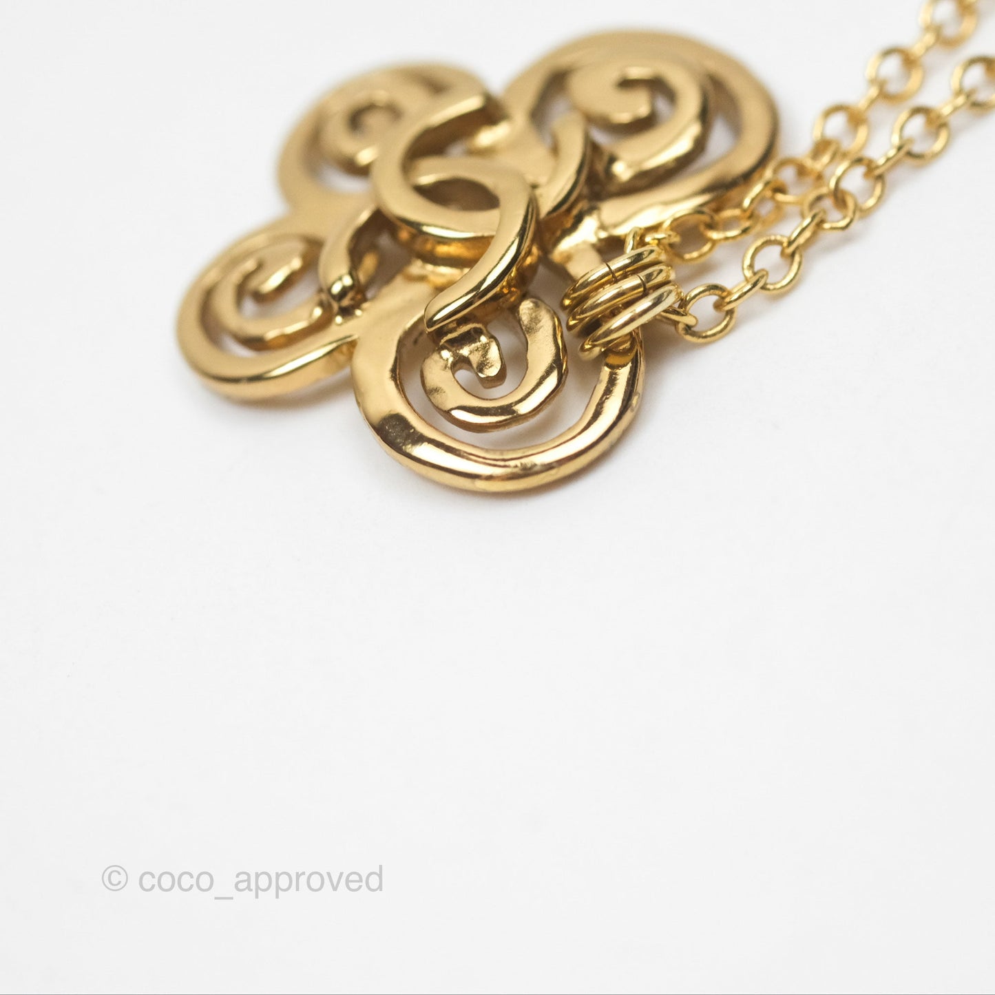 Chanel CC Butterfly Necklace Gold Tone 22S