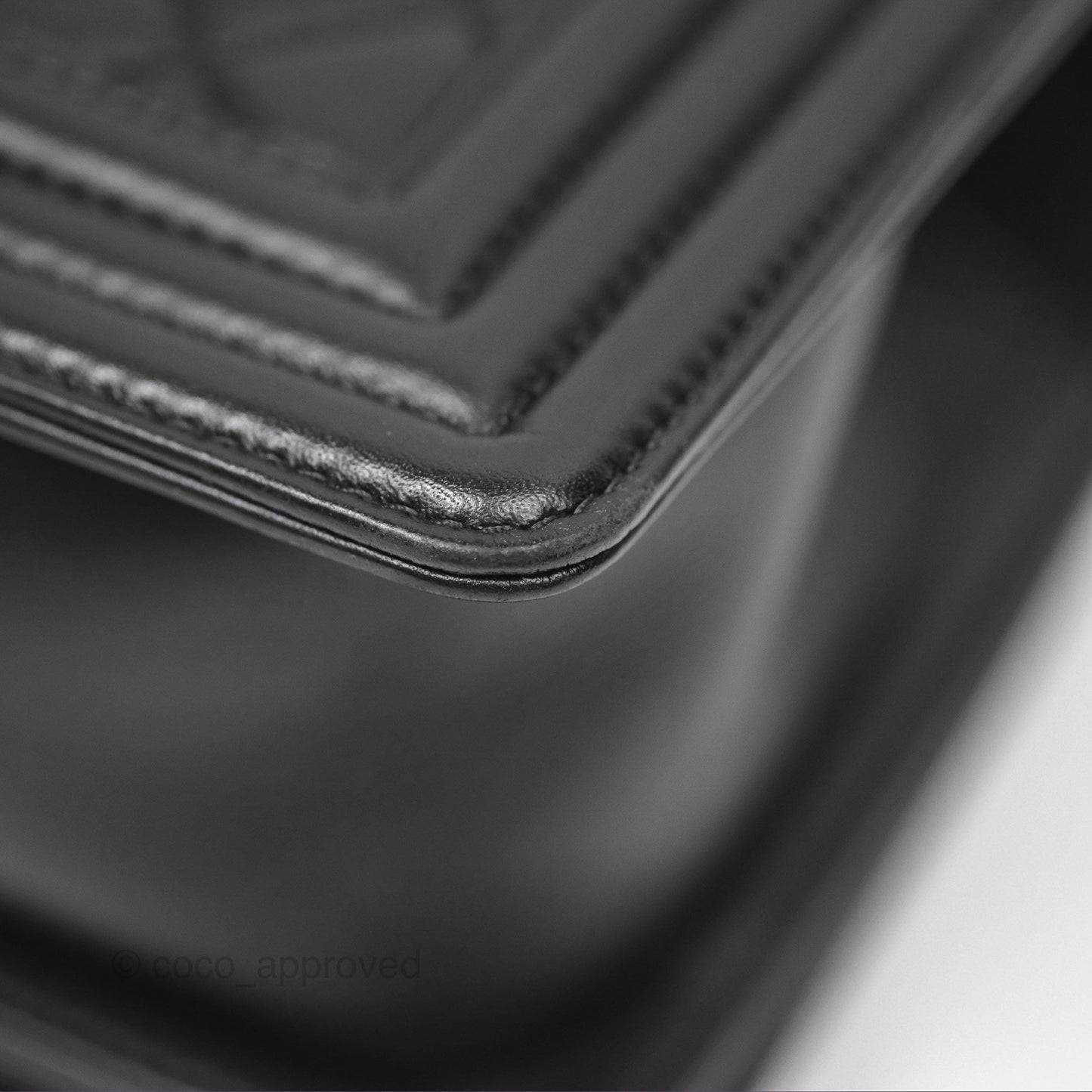 Chanel Small Boy Black Calfskin Ruthenium Hardware