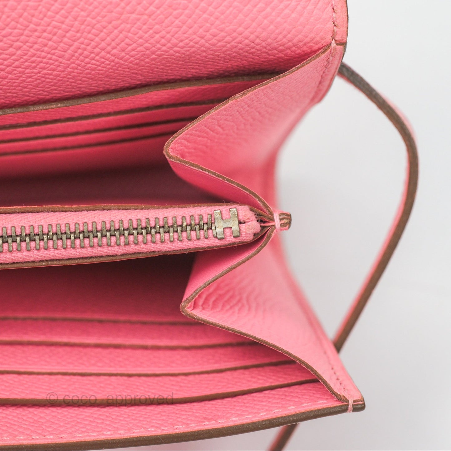 Hermès Kelly Wallet Rose Confetti Epsom Palladium Hardware