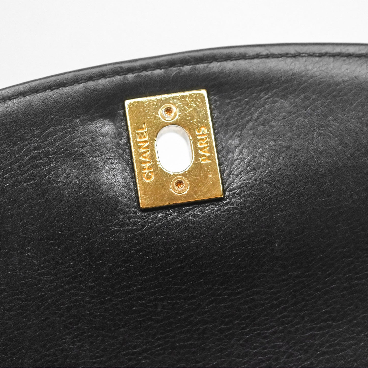Chanel Small Underline Saddle Flap Bag Black Calfskin Gold Hardware