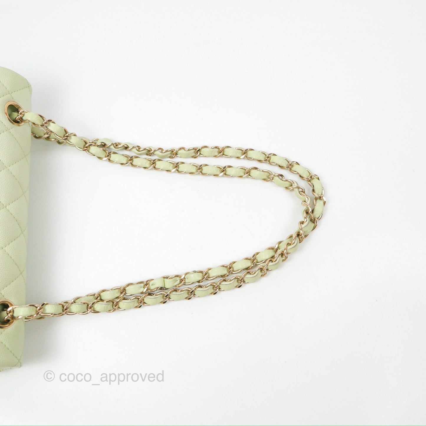 Chanel Small Quilted Classic Flap Mint Green Caviar Gold Hardware 22C
