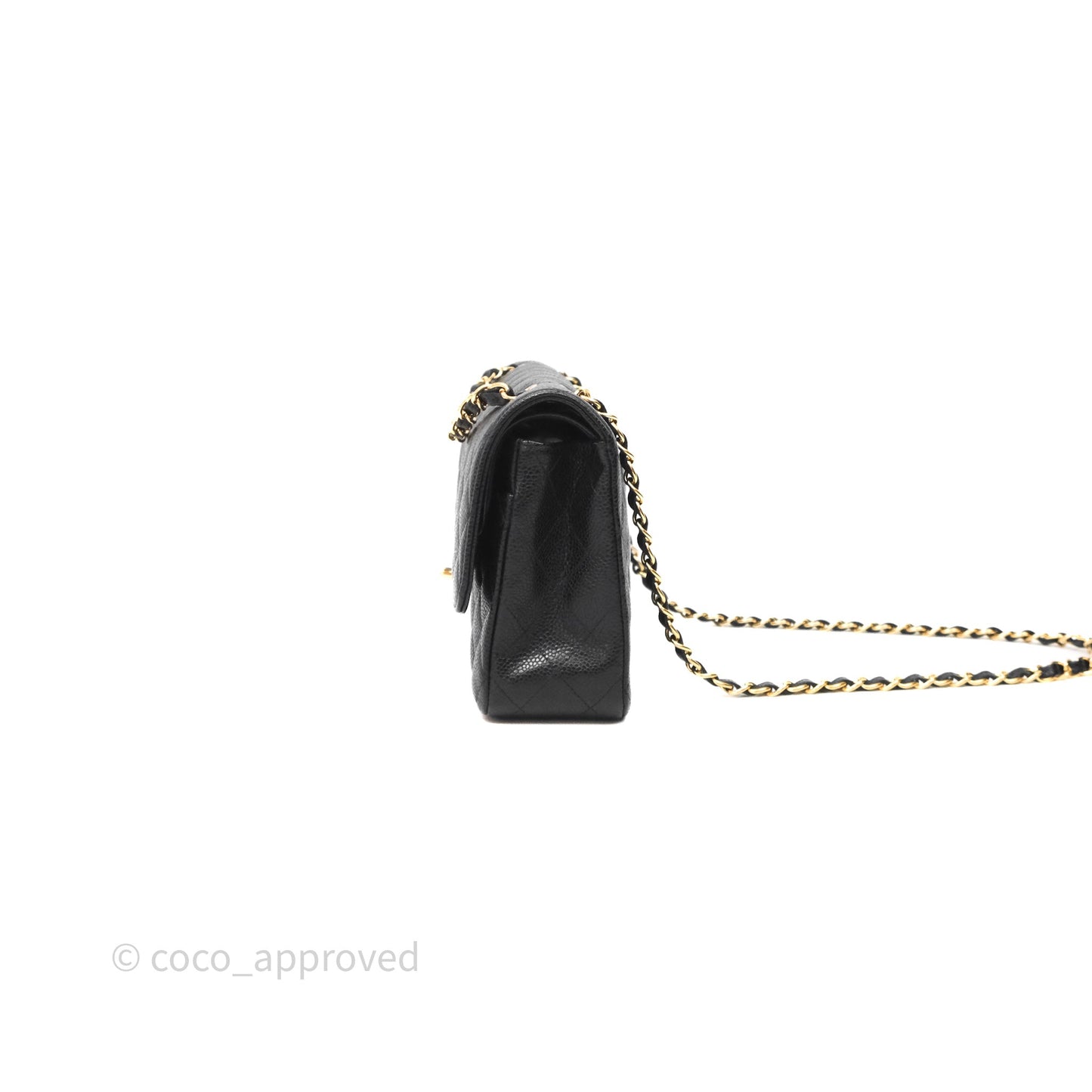 Chanel Classic M/L Medium Flap Quilted Black Caviar Gold Hardware
