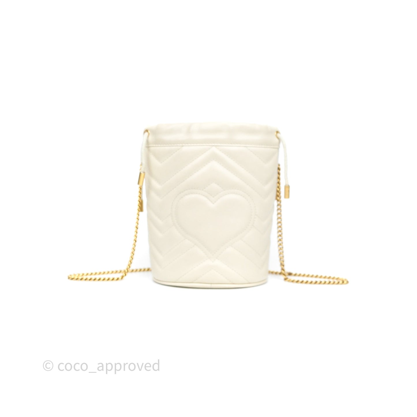 Gucci GG Marmont Mini Bucket Bag Ivory Leather