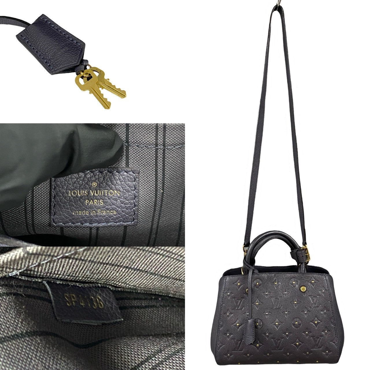 LOUIS VUITTON Shoulder Bag Monogram Ann Platt gray Monogram Ann Platt Montaigne BB
