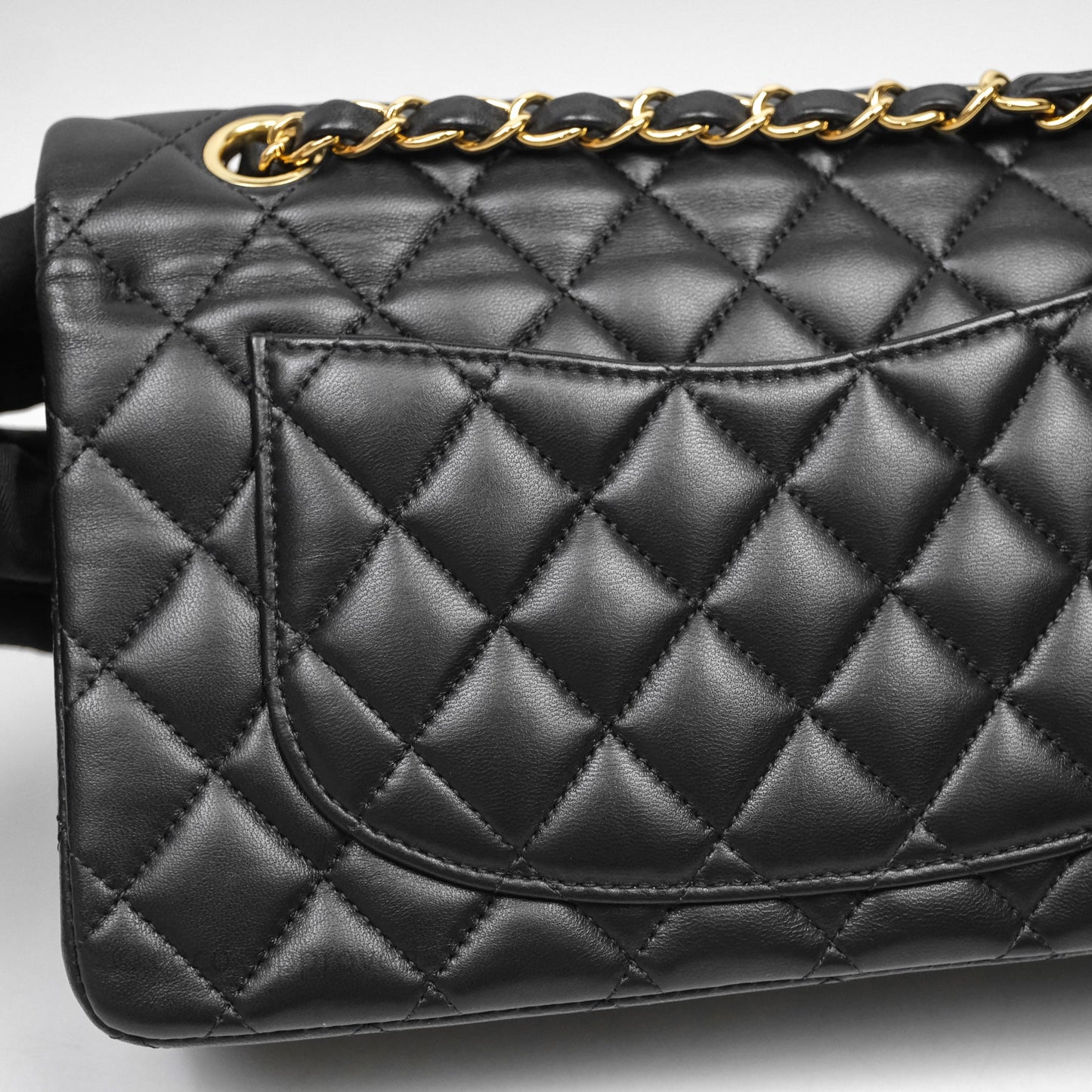 Chanel Small Classic Flap Quilted Black Lambskin Gold Hardware