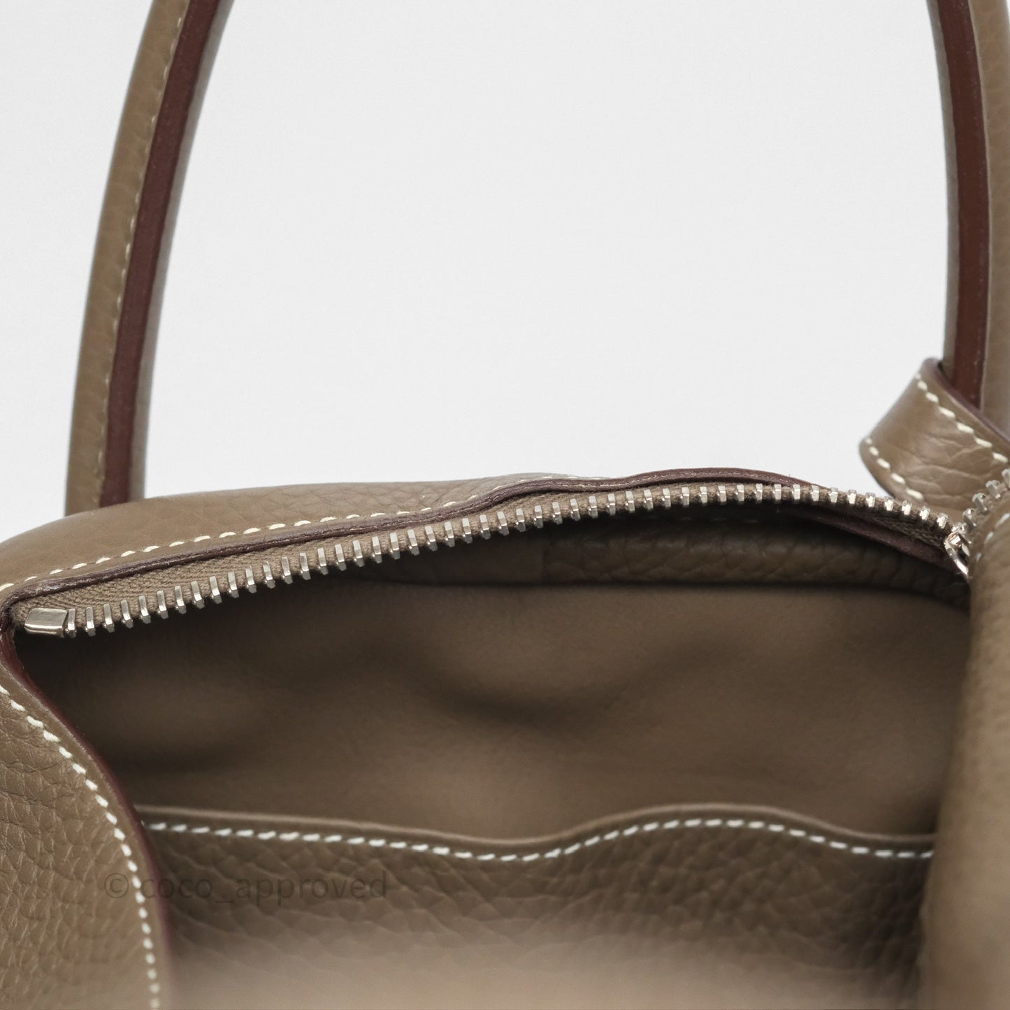 Hermès Lindy 30 Etoupe 18 Clemence Palladium Hardware