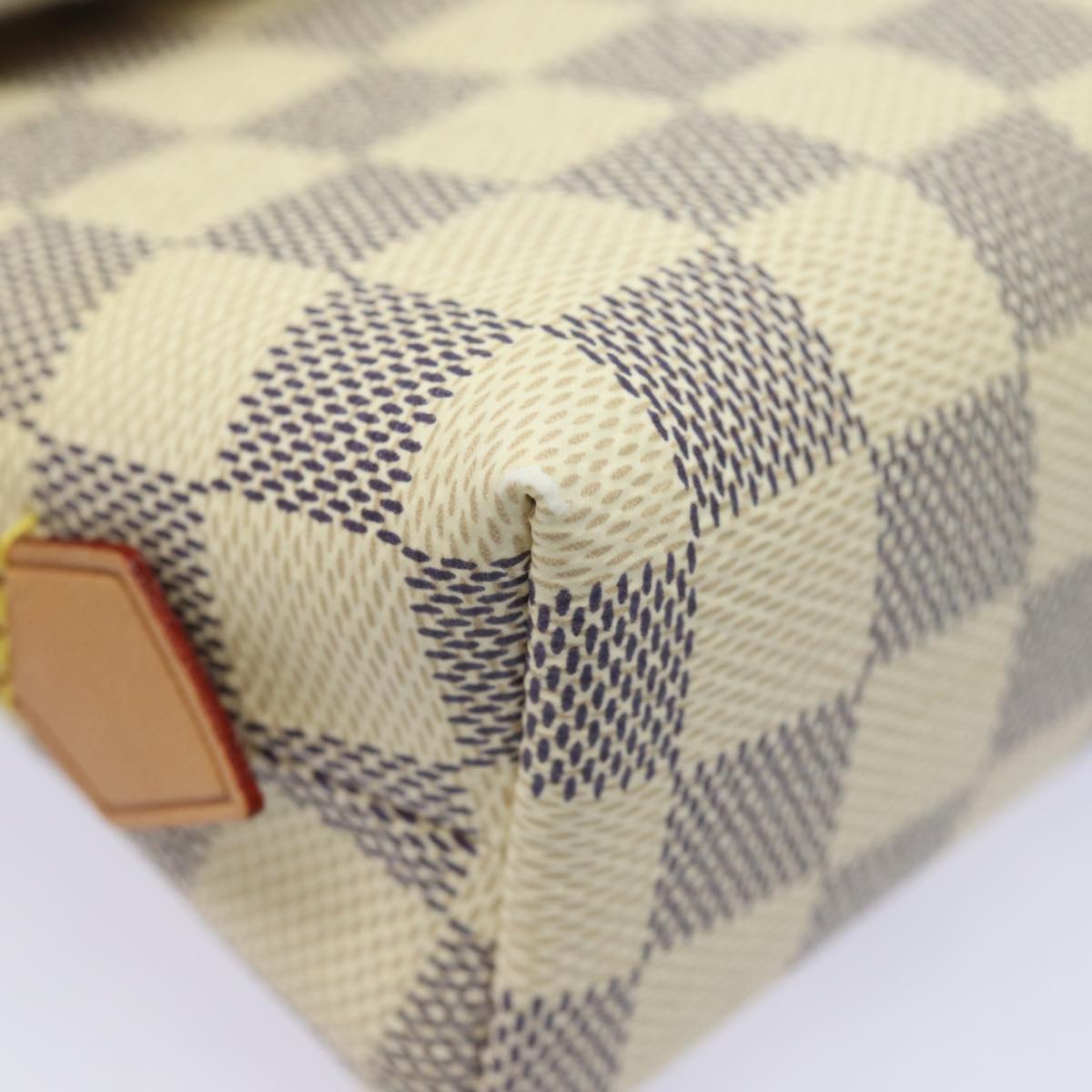 LOUIS VUITTON Damier Azur Pochette Cosmetic PM Pouch N60024 LV 77924A