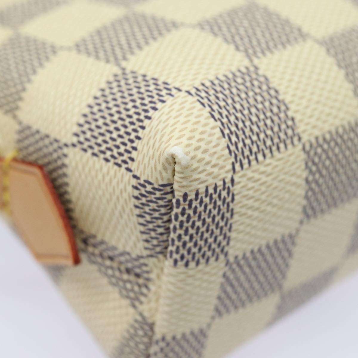 LOUIS VUITTON Damier Azur Pochette Cosmetic PM Pouch N60024 LV 77924A