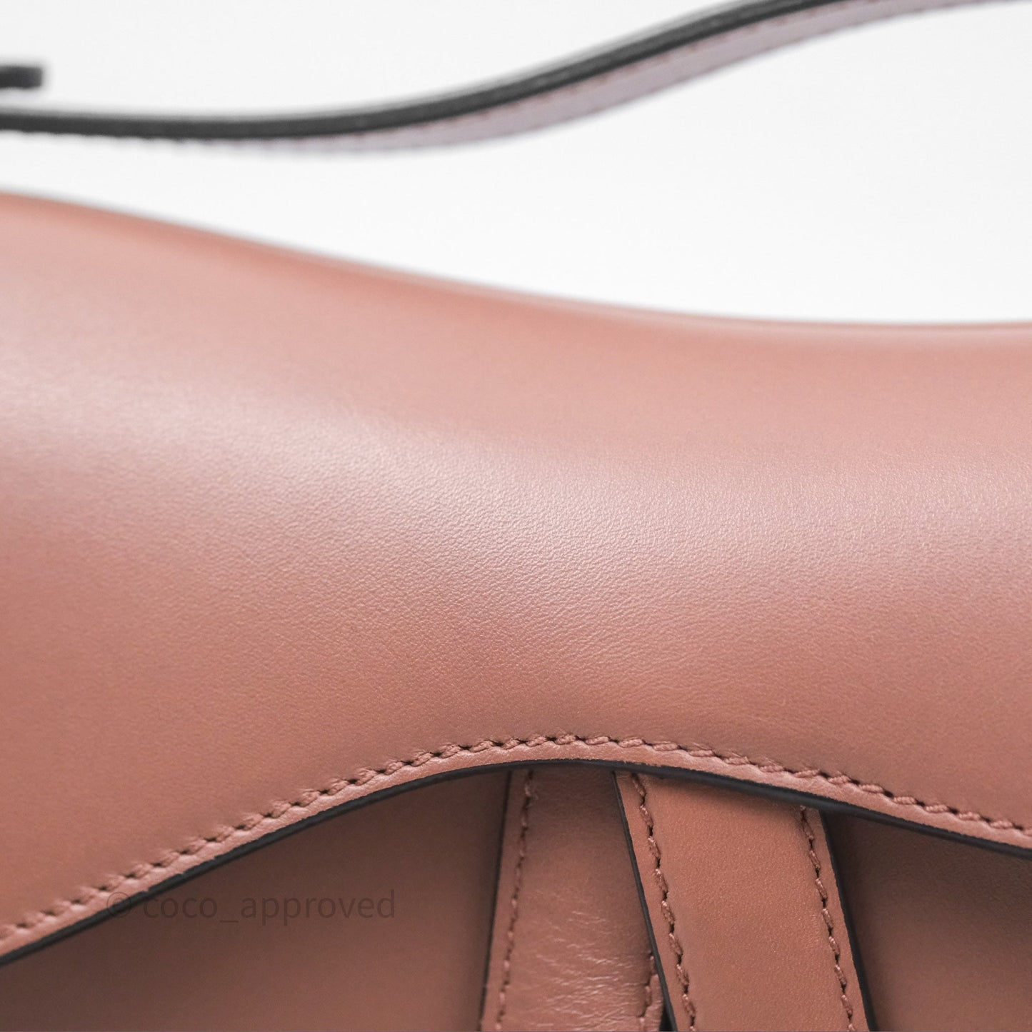 Christian Dior Mini Saddle Bag Rose Taupe Grained Calfskin Gold Hardware