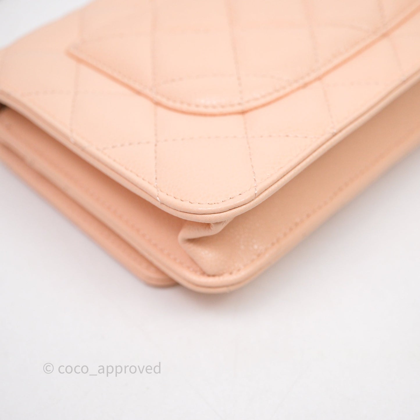 Chanel Quilted Classic Wallet on Chain WOC Pink Caviar Gold Hardware