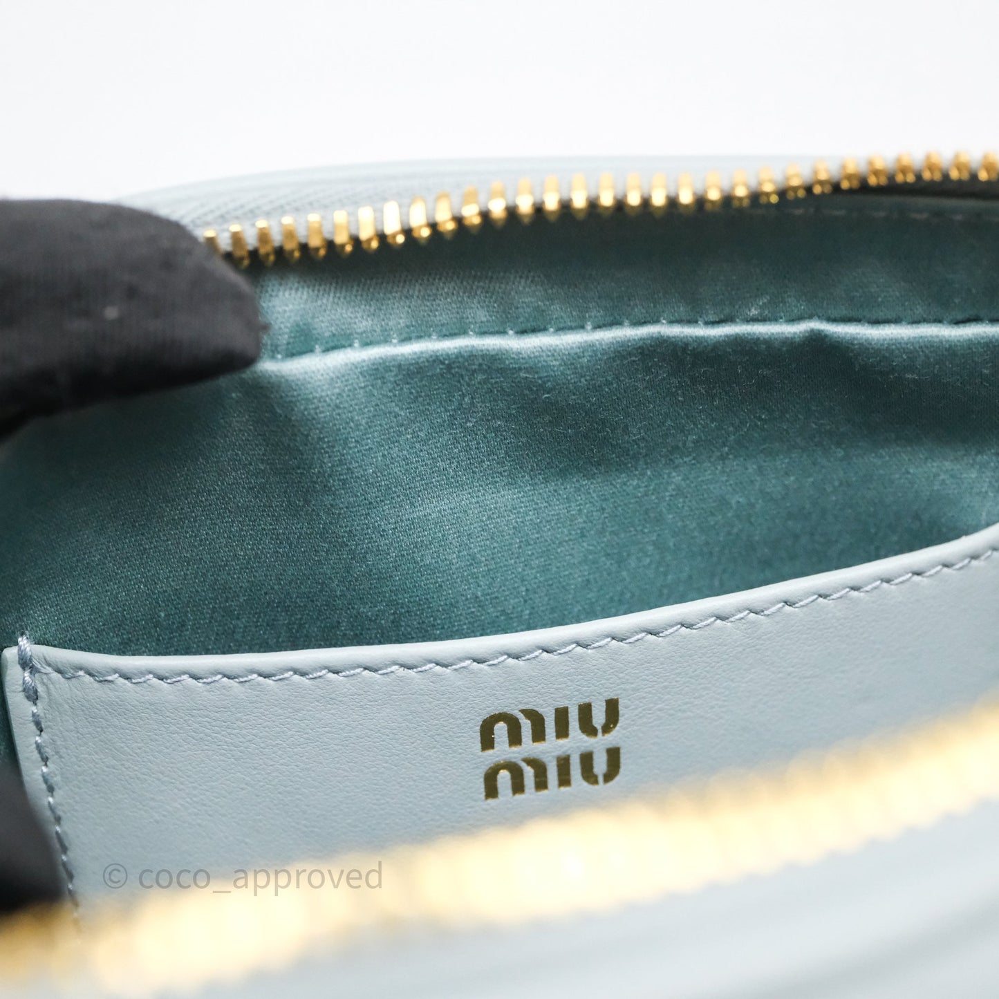 Miu Miu Arcadie Mini Bag Lago Blue Gold Hardware