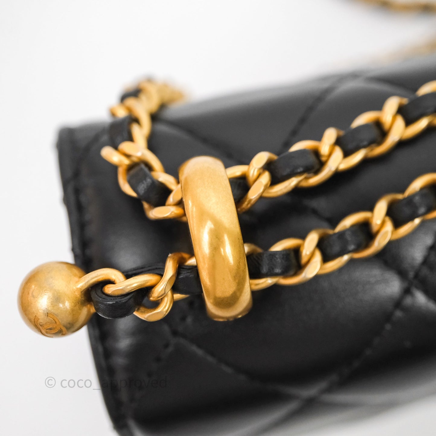 Chanel Mini Perfect Fit Adjustable Quilted Black Calfskin Aged Gold Hardware
