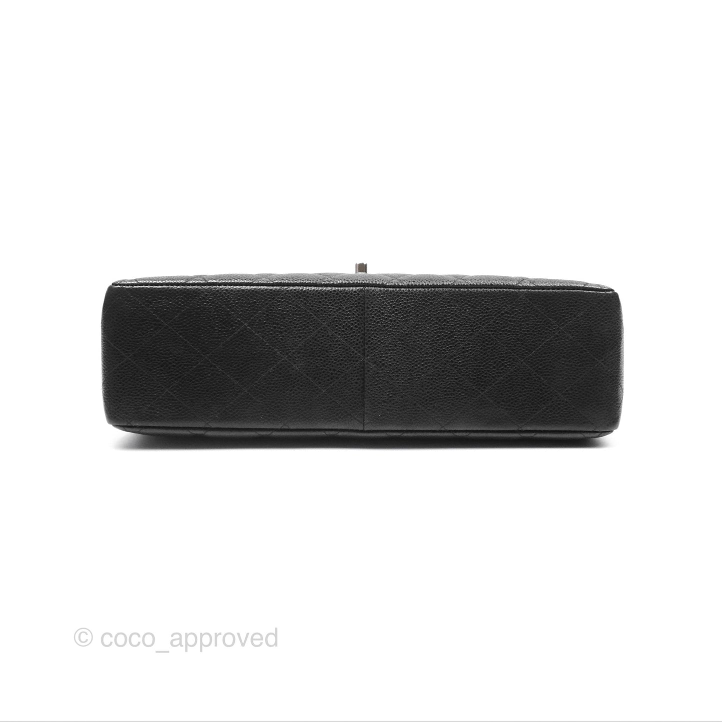 Chanel Classic Vintage Jumbo Single Flap Black Caviar Silver Hardware
