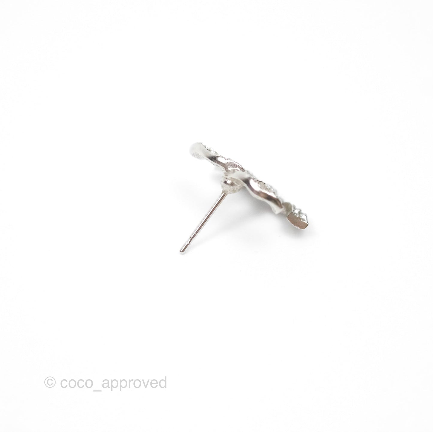 Chanel CC Crystals Earrings Silver Tone 20A
