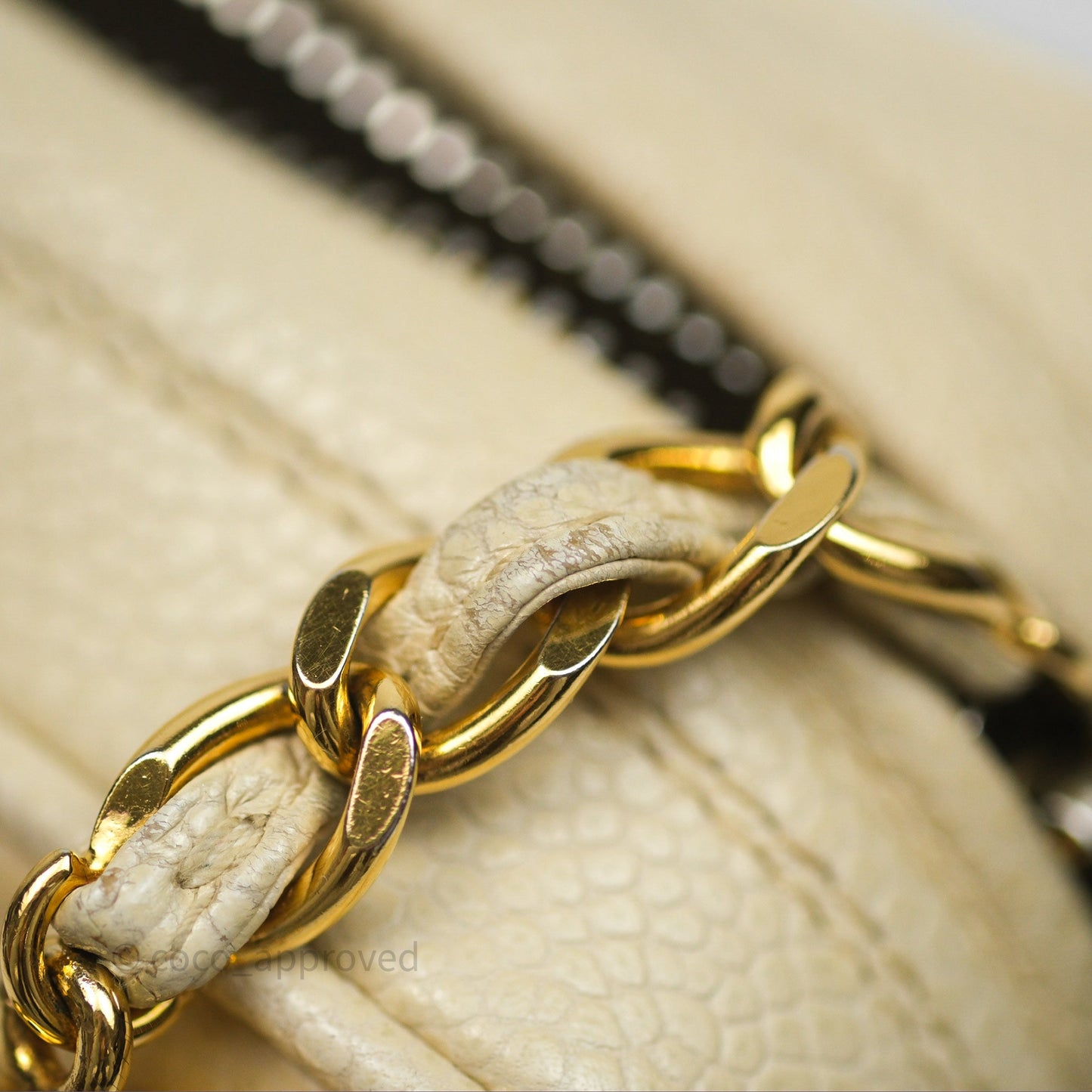 Chanel Vintage Chevron Camera Bag Light Beige Caviar Gold Hardware