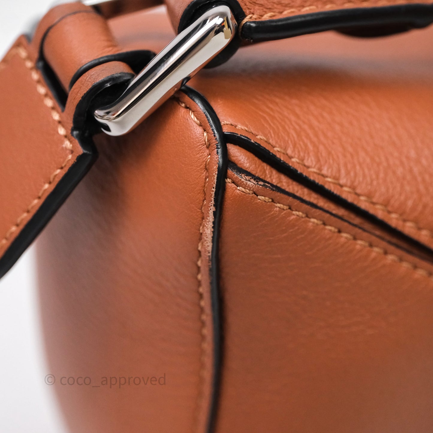 Loewe Small Puzzle Bag Tan Calfskin Gold Hardware