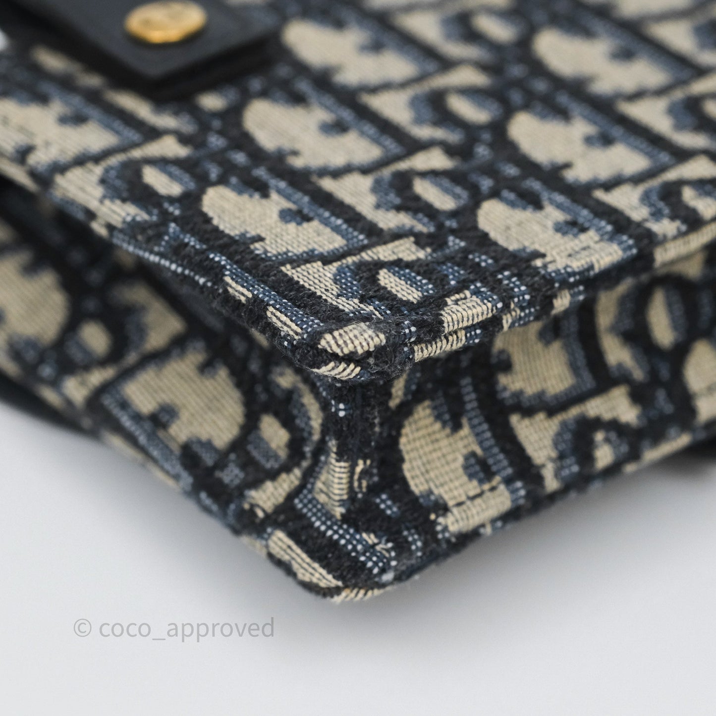 Christian Dior Blue Dior Oblique Jacquard Saddle Belt Pouch