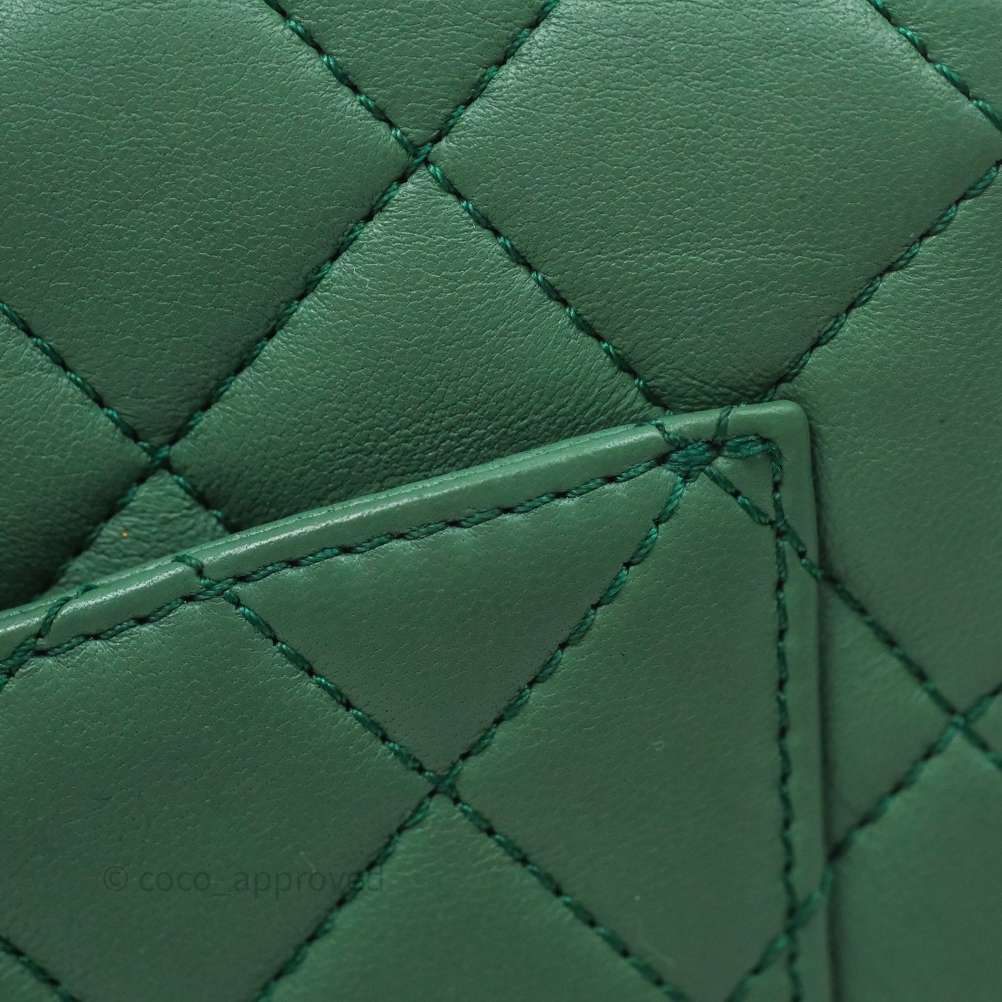 Chanel Pearl Crush Mini Square Quilted Green Lambskin Aged Gold Hardware