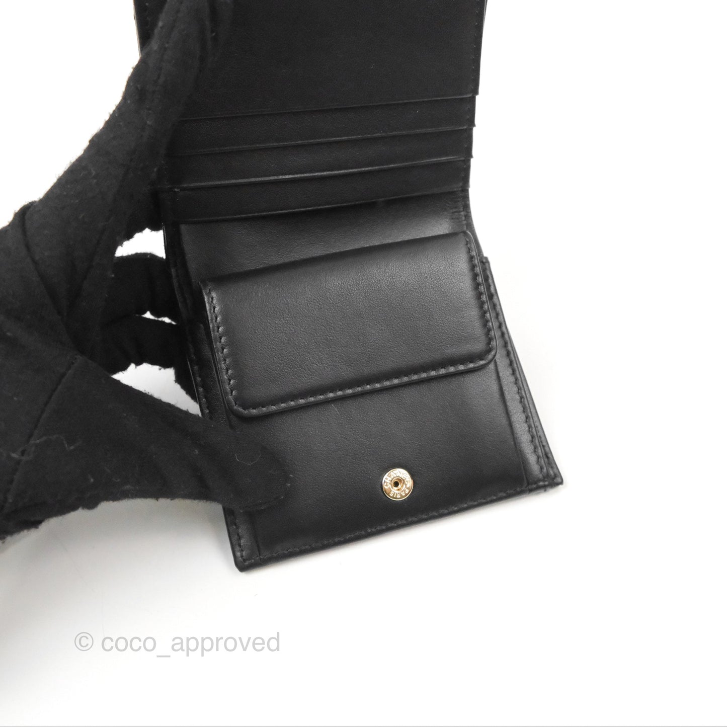 Chanel Small Wallet Black Caviar 23K