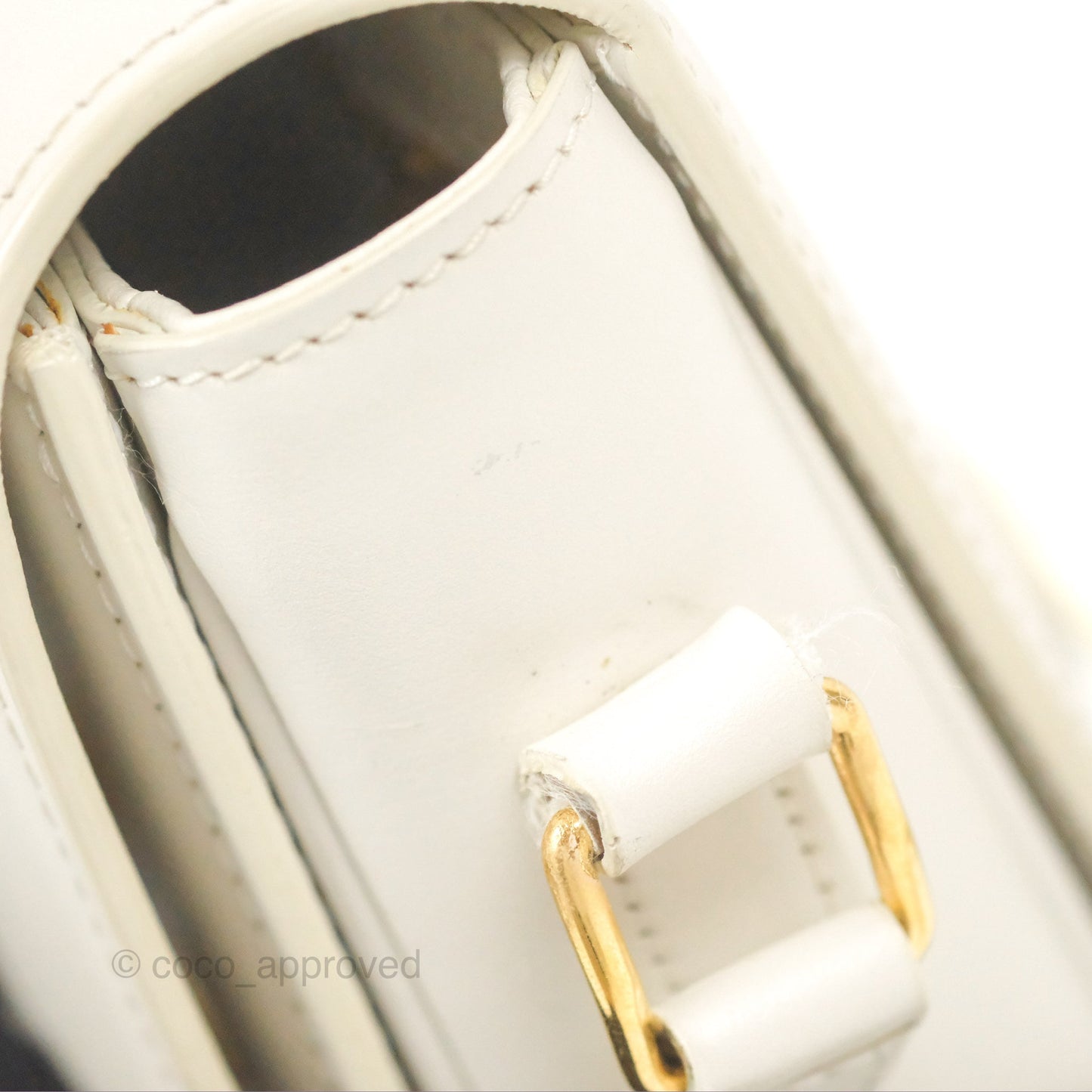 Celine Teen Triomphe Bag Shiny Calfskin White