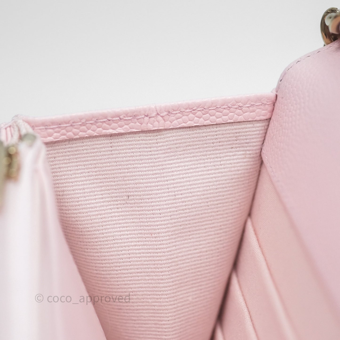 Chanel Classic Quilted Wallet on Chain WOC Light Pink Caviar Gold Hardware