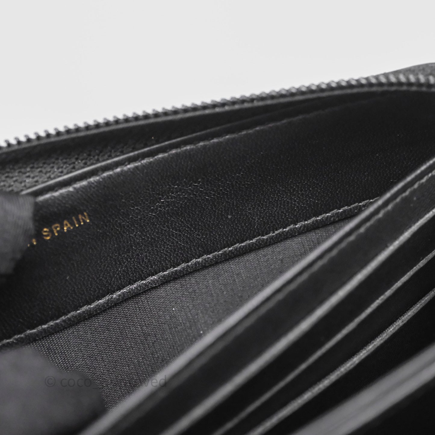 Chanel Boy Zip Long Wallet Black Lambskin Gold Hardware