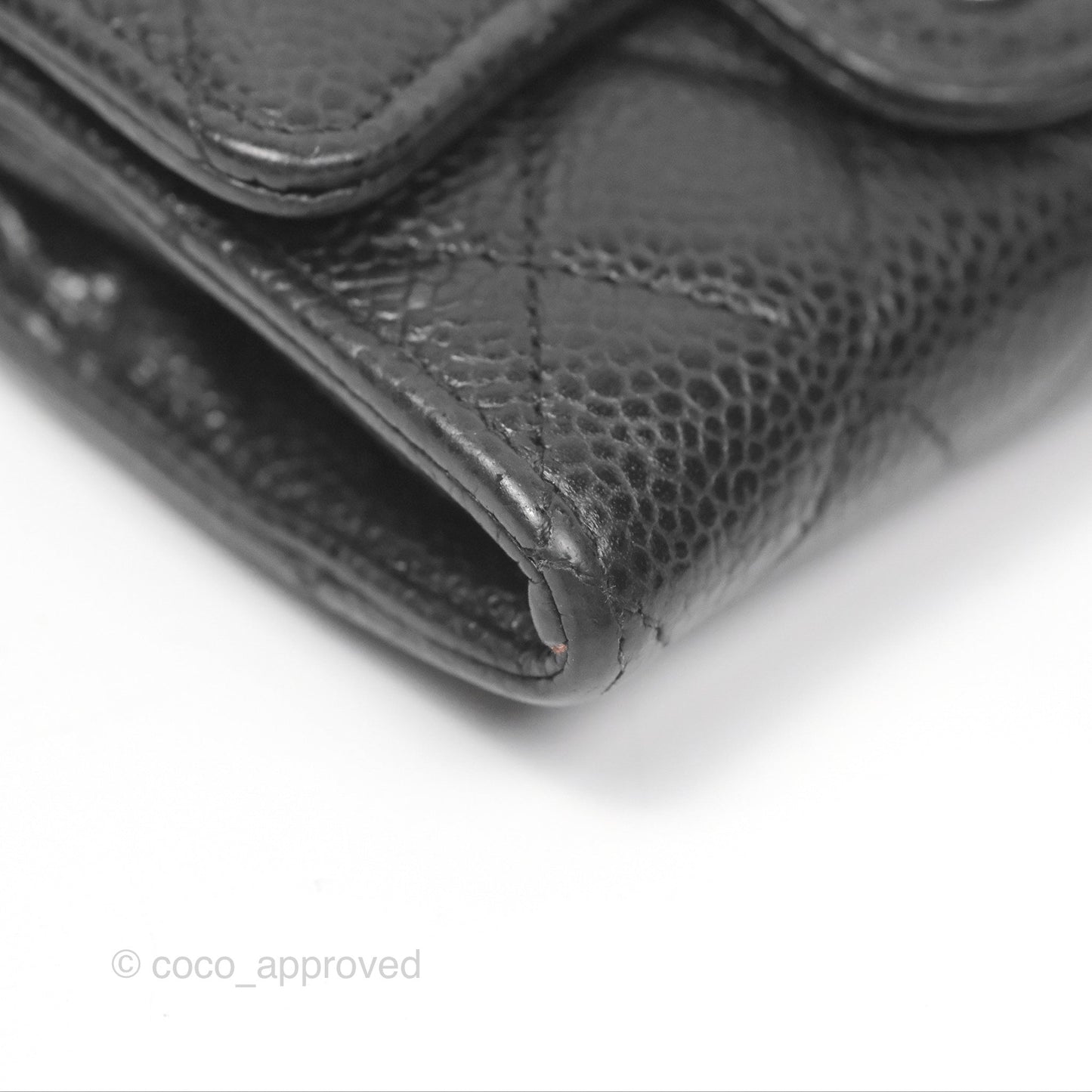 Chanel Classic Quilted Flap Card Holder Black Caviar Silver Hardware