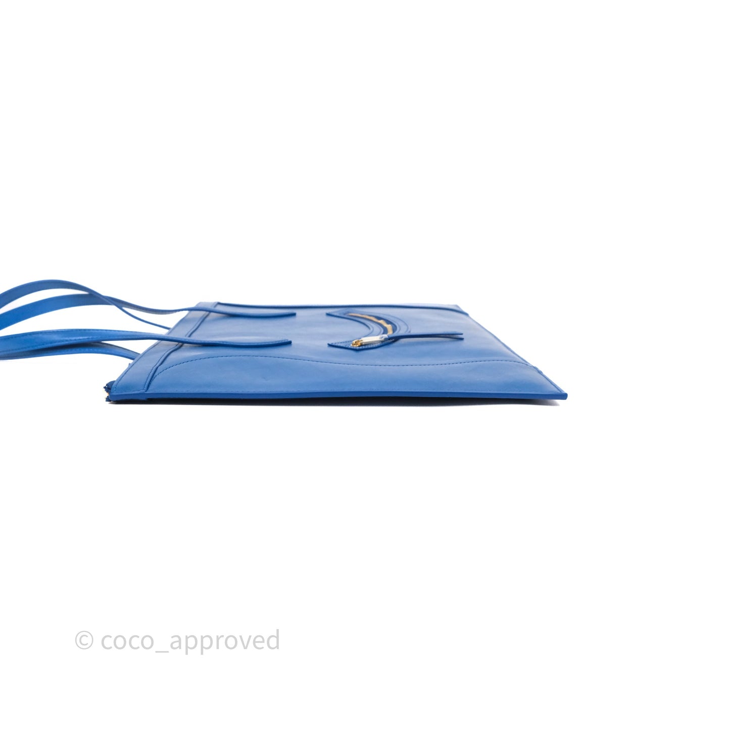 Celine Flat Luggage Tote Bag Blue Calfskin