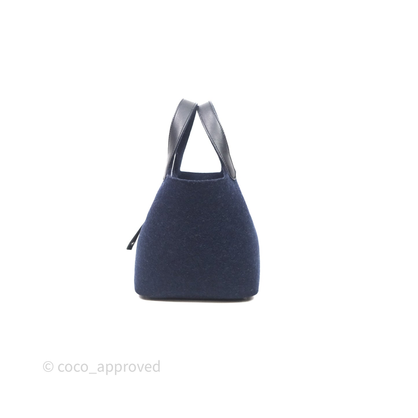 Hermès Picotin 18 Bleu Nuit 2Z / Swift Noir 89 Wool Feutre Swift Palladium Hardware