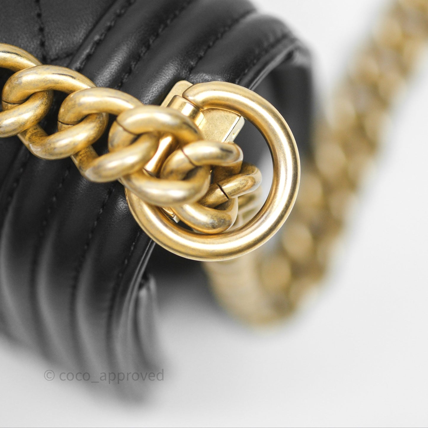 Chanel Small Boy Black Lambskin Aged Gold Hardware