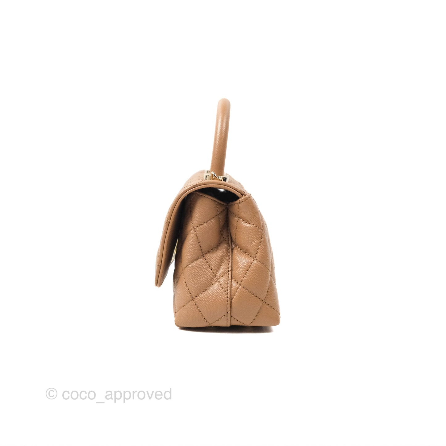 Chanel Mini Coco Handle Dark Beige Caviar Gold Hardware