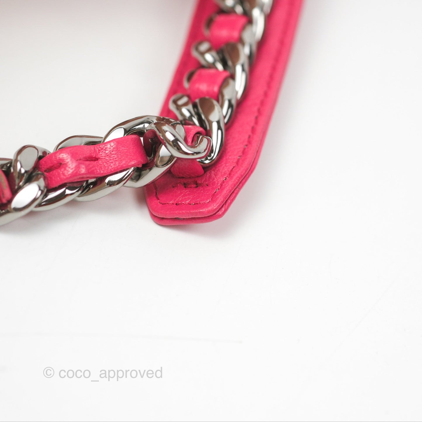 Chanel 19 Round Clutch With Chain Dark Pink Mixed Hardware