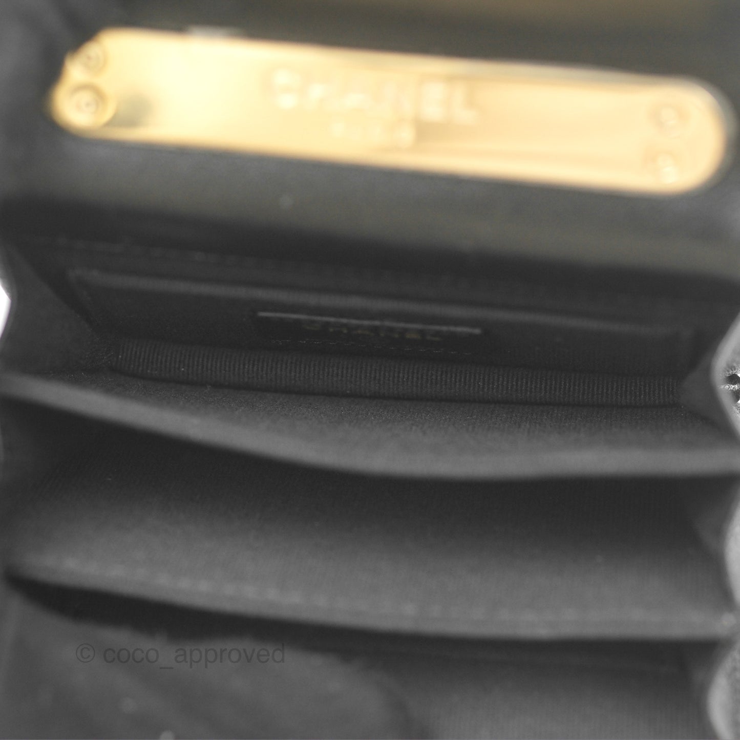 Chanel Top Handle Clutch with Chain Black Lambskin Gold Hardware 22A