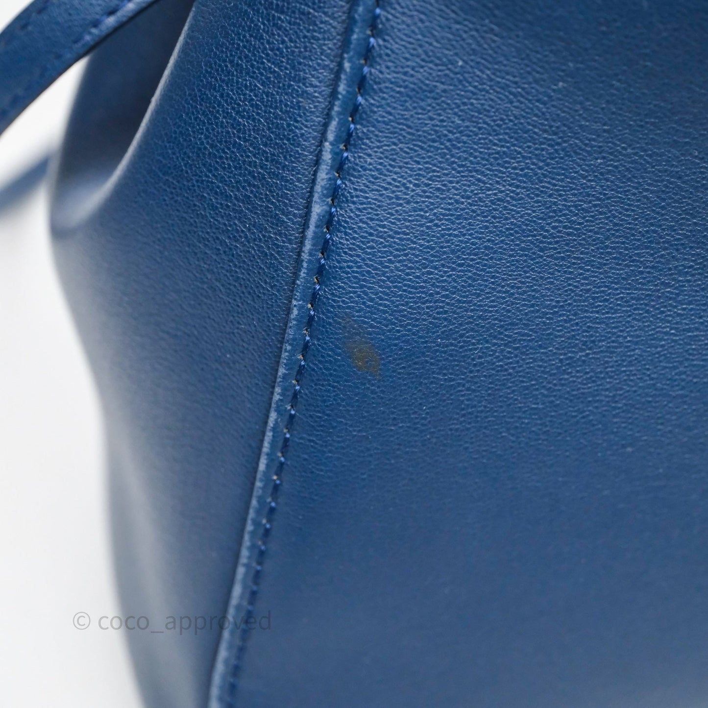 Fendi Nappa Mini Peekaboo Bag Blue Silver Hardware