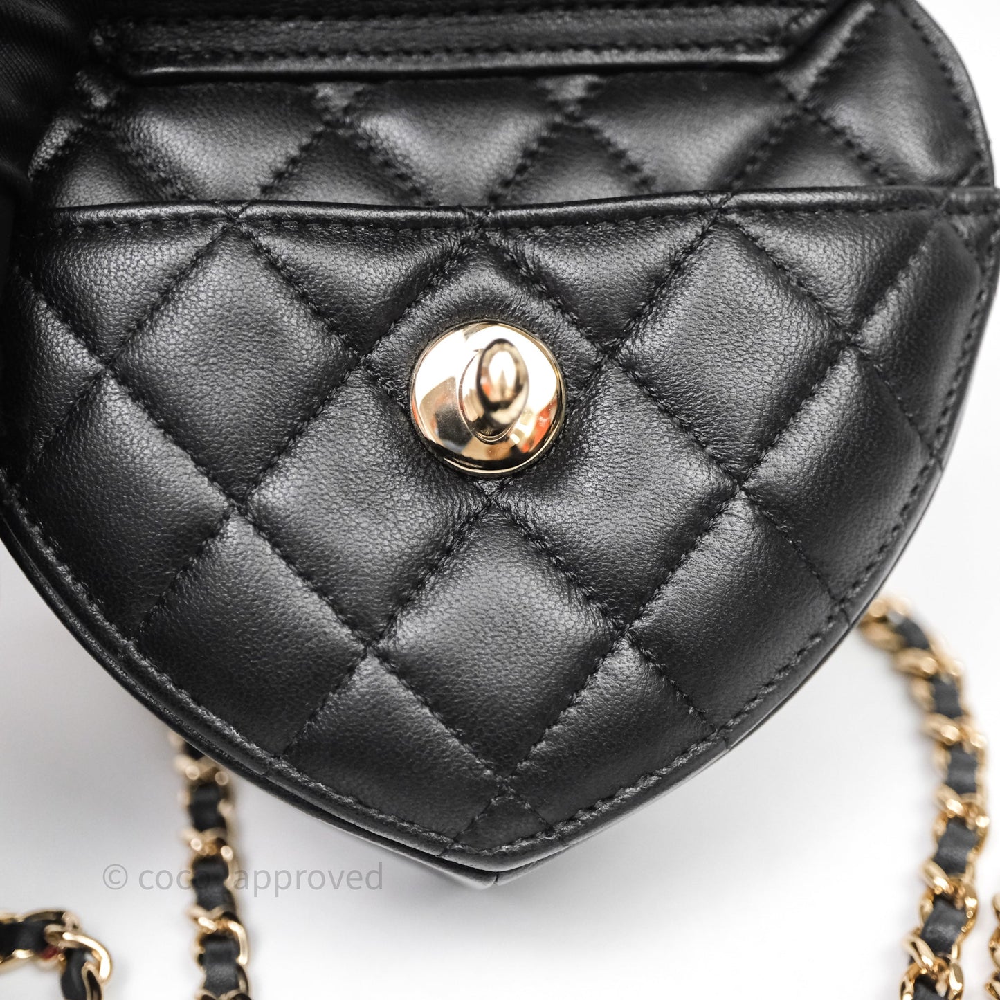 Chanel Small Heart Bag Black Lambskin Gold Hardware